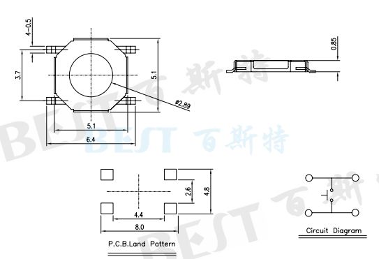 貼片輕觸開關規(guī)格書