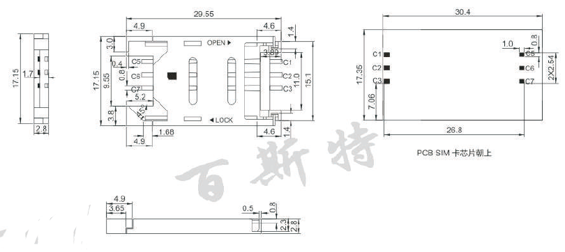 SD卡座YK814C參考圖紙